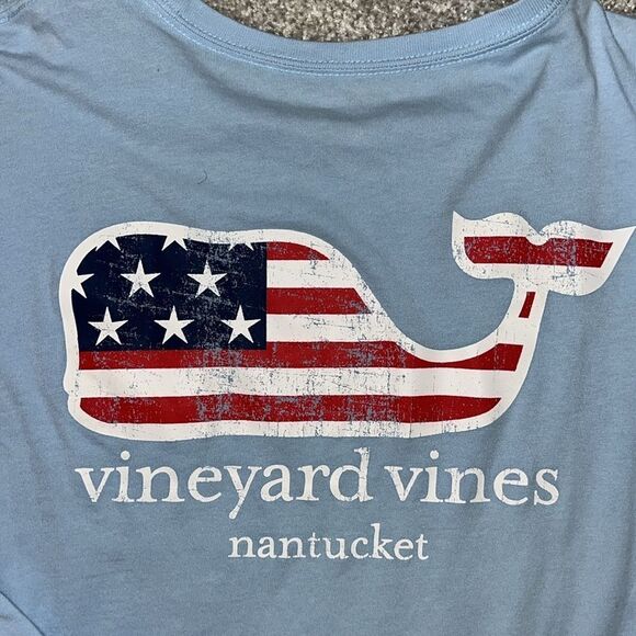 Vineyard Vines Other - UNC Carolina Blue Nantucket Island Stars Stripes Whale Flag Pocket LS T Shirt M